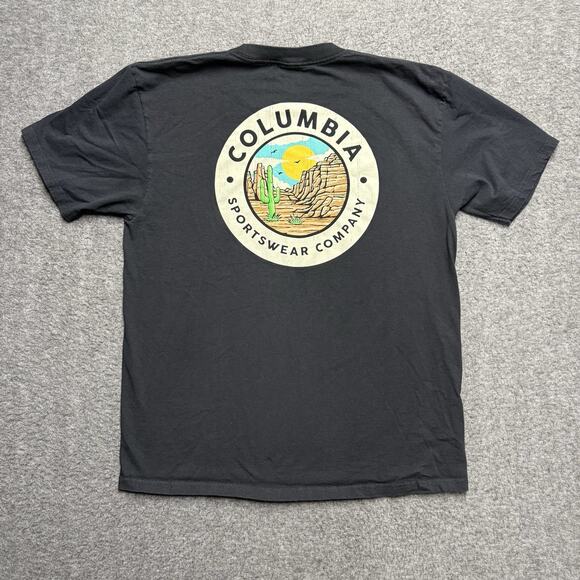 Columbia T Shirt Mens Large Black Desert Graphic Tee Short Sleeve 100% Cotton - Picture 3 of 5